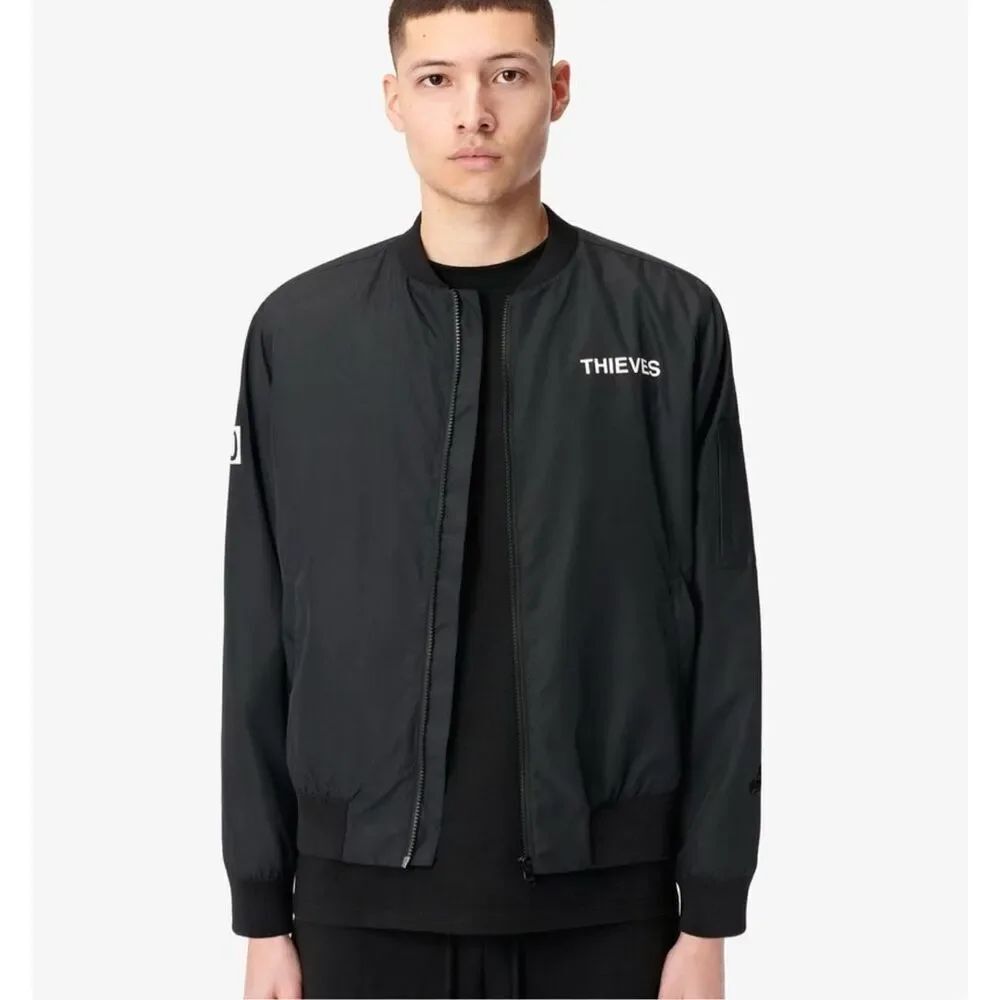 100 Thieves Numbers Collection Nylon Bomber Jacket Men’s Large Black